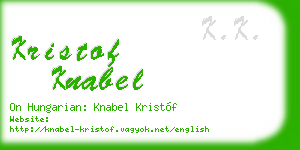 kristof knabel business card